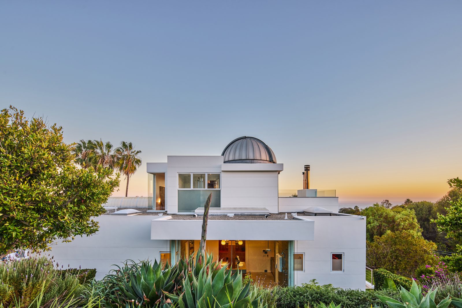 The observatory dome and residence at dusk